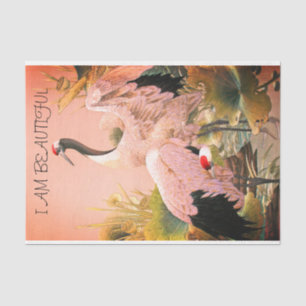 Vintage Japanese Crane #2 Decoupage  Tissue Paper