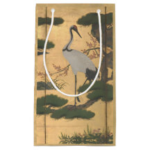 Vintage Japanese Cranes Golden Backdrop Gift Bag