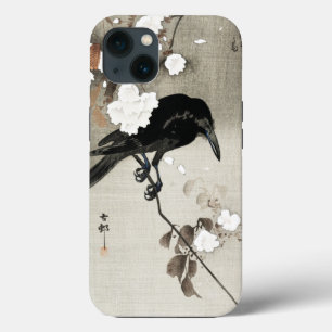 Vintage Japanese Crow and Blossom Woodblock Print  iPhone 13 Case