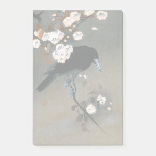 Vintage Japanese Crow and Blossom Woodblock Print Post-it Notes
