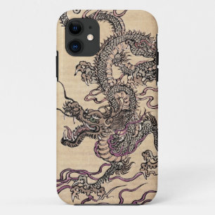 Vintage Japanese Dragon Fantasy Art iPhone Case