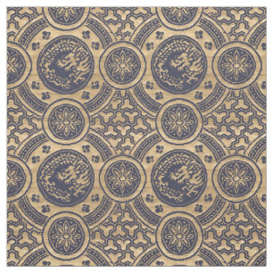 Vintage Japanese Dragons & Flowers Pattern Fabric