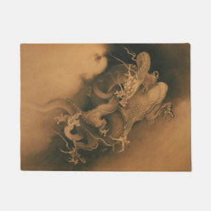 Vintage Japanese Dragons In The Clouds Doormat