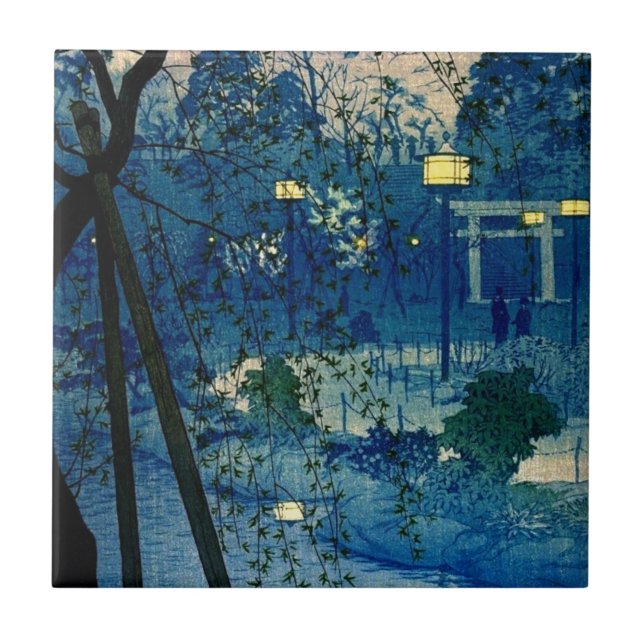 Vintage Japanese Evening in Blue Tile (Front)
