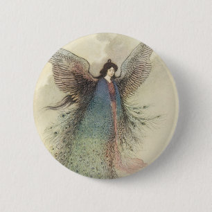 Vintage Japanese Fairy Tale, The Moon Maiden 2 Inch Round Button