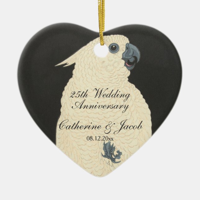 Vintage Japanese Fine Art | Cockatoo Ceramic Ornament (Front)