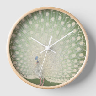 Vintage Japanese Fine Art   Peacock Clock