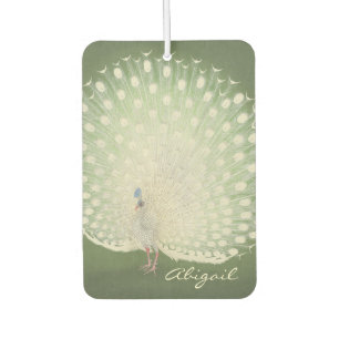 Vintage Japanese Fine Art   Peacock Personalized Car Air Freshener