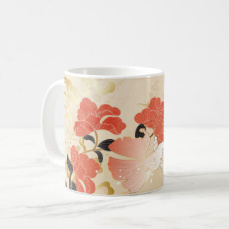 Vintage Japanese Floral Art Coffee Mug