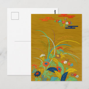 Vintage Japanese Floral Wildflower G.A. Audsley Postcard