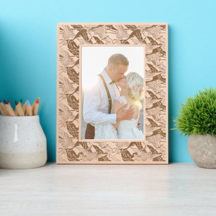 Vintage Japanese Flying Cranes Pattern Etched Frames