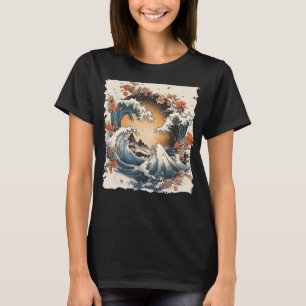 Vintage Japanese Great Wave with Flower Fuji Mount T-Shirt