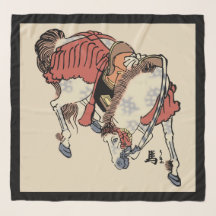 Vintage Japanese Horse on Beige