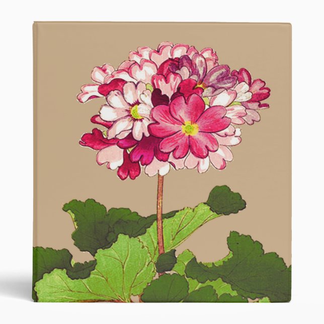 Vintage Japanese Hydrangea. Pink and Green Binder (Front)