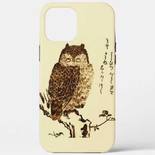 Vintage Japanese Ink Sketch of an Owl iPhone 12 Pro Max Case
