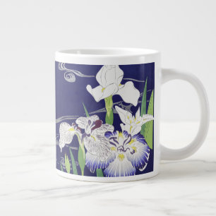 Vintage Japanese Iris Art Print Kogyo Tsukioka Large Coffee Mug