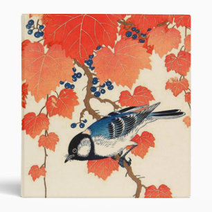 Vintage Japanese Jay Bird and Autumn Grapevine Binder