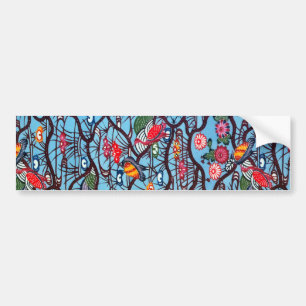 Vintage Japanese Kimono Textile (Bingata) Bumper Sticker