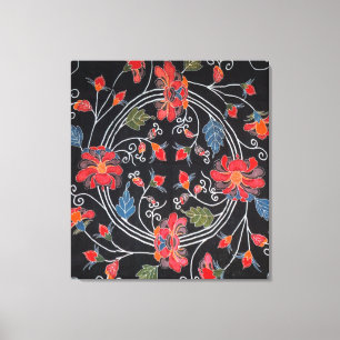 Vintage Japanese Kimono Textile (Bingata) Canvas Print