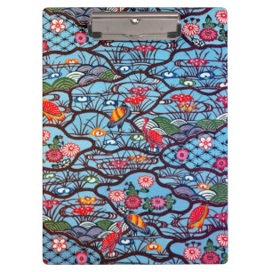 Vintage Japanese Kimono Textile (Bingata) Clipboard