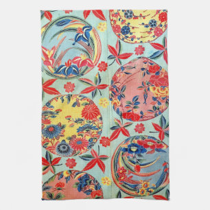 Vintage Japanese Kimono Textile (Bingata) Kitchen Towel