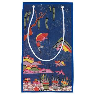 Vintage Japanese Kimono Textile (Bingata) Small Gift Bag