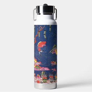Vintage Japanese Kimono Textile (Bingata) Water Bottle