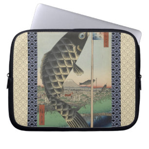 Vintage Japanese Koi Festival Flags Laptop Sleeve