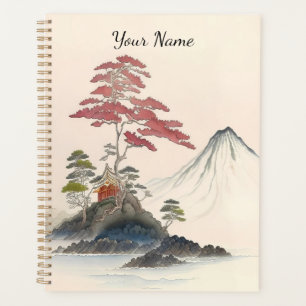 Vintage Japanese Landscape Art Print Planner