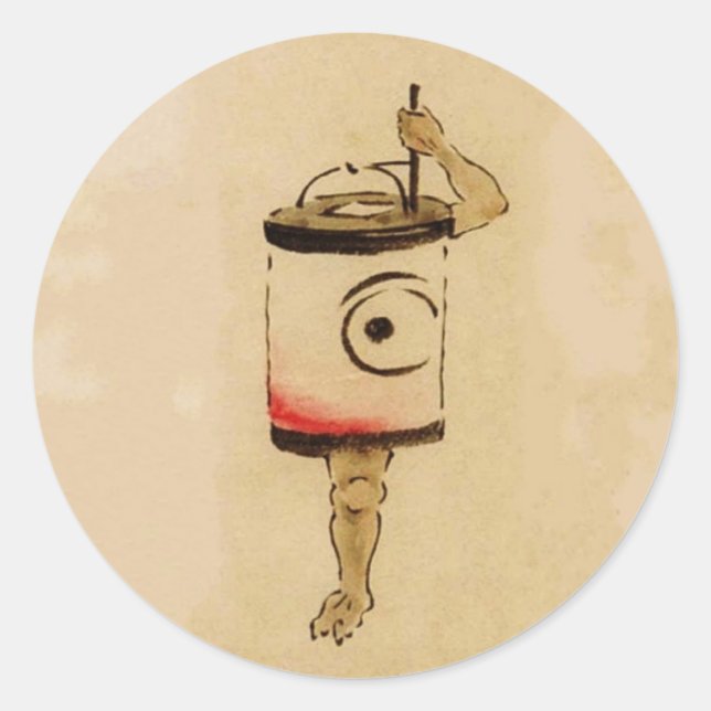 Vintage Japanese Lantern Ghost Classic Round Sticker (Front)