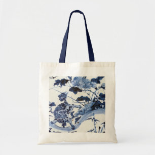 Vintage Japanese Lion and Peony Tote Bag