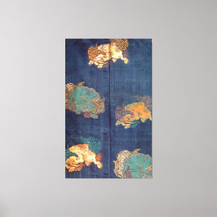 Vintage Japanese Lion Pattern Canvas Print