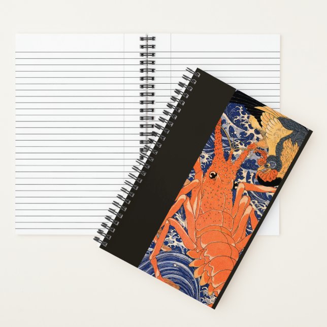 Vintage Japanese Lobster and Bird Notebook (Inside)