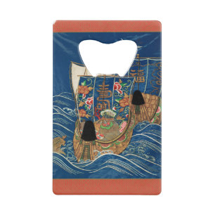 Vintage Japanese Lucky Treasure Ship G.A. Audsley Credit Card Bottle Opener
