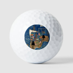 Vintage Japanese Lucky Treasure Ship G.A. Audsley Golf Balls