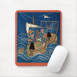 Vintage Japanese Lucky Treasure Ship G.A. Audsley Mouse Pad