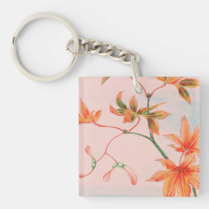 Vintage Japanese Maple Leaves Keychain