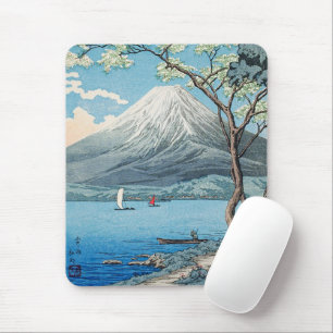 Vintage Japanese Mount Fuji and Lake Yamanaka Art Mouse Pad