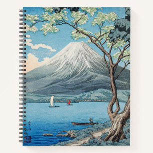 Vintage Japanese Mount Fuji and Lake Yamanaka Art Notebook