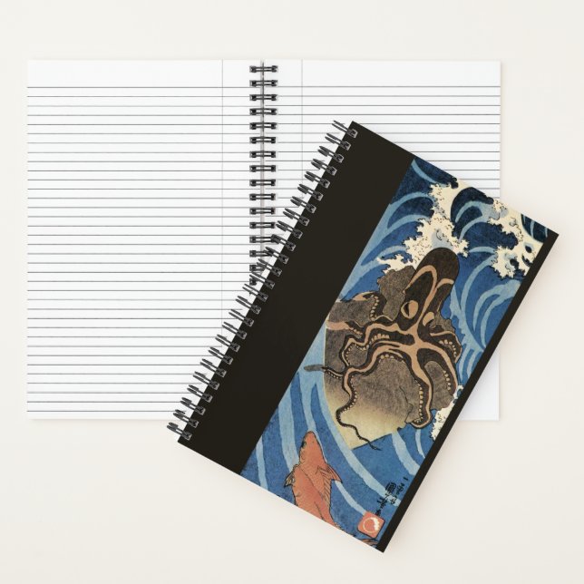 Vintage Japanese Octopus and Carp Notebook (Inside)