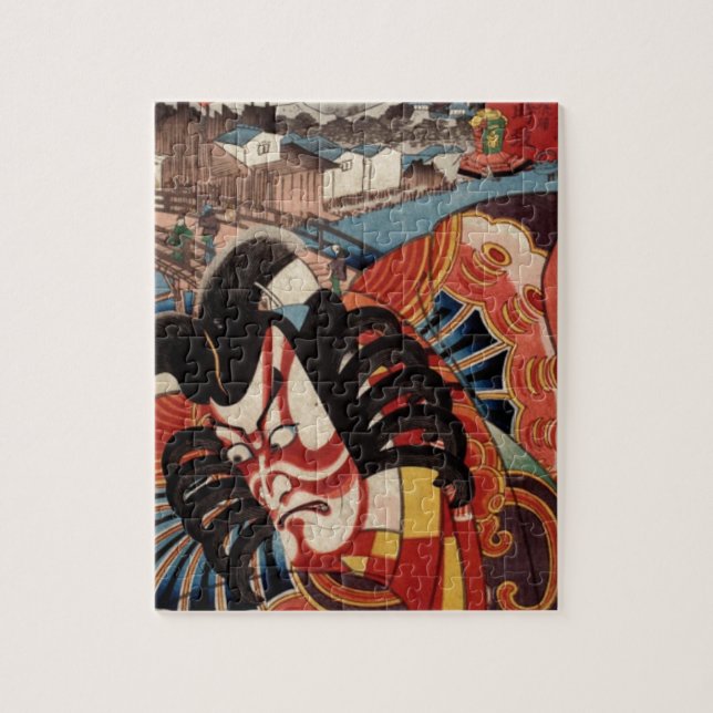 Vintage Japanese Painting - Kabuki Actor Jigsaw Puzzle (Vertical)