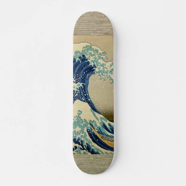 Vintage Japanese Painting Of Great Wave Skateboard (Front)