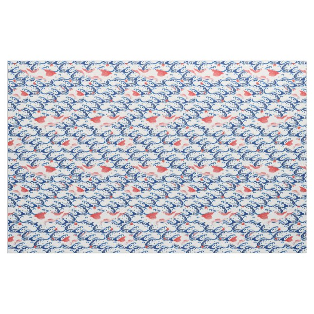 Vintage Japanese pattern - Koi fish Fabric (Yard)