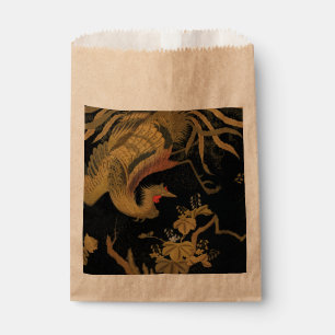 Vintage Japanese Phoenix Gold Black Bird Favour Bag