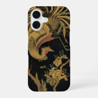 Vintage Japanese Phoenix Gold Black Bird