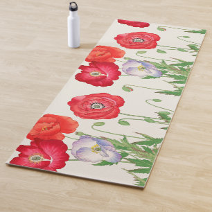 Vintage Japanese Poppy Botanical Art 1917 Yoga Mat