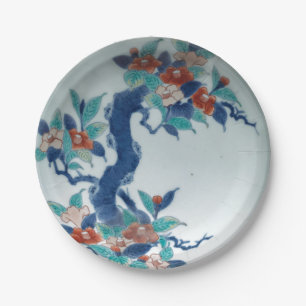 Vintage Japanese porcelain Japandi Bonsai tree Paper Plate