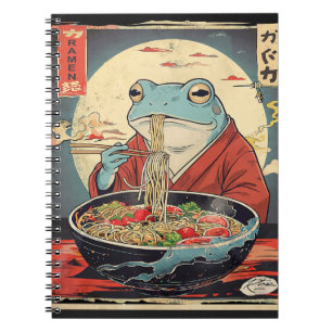 Vintage Japanese Ramen Frog Ukiyo-e Art   Noodle  Notebook