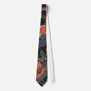 Vintage Japanese Red Dragon Tie
