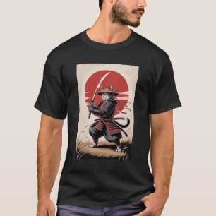 Vintage Japanese Samurai Cat Warrior  T-Shirt